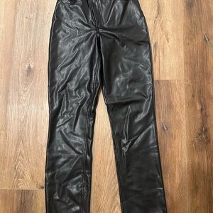 Abercrombie & Fitch Vegan Leather Pants in Black